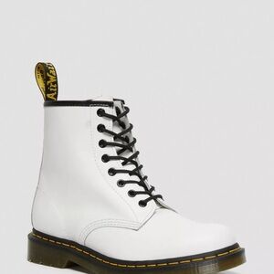 Dr. Doc Martens Women’s 8 White Leather 1460 Boots with Air-Cushioned Sole